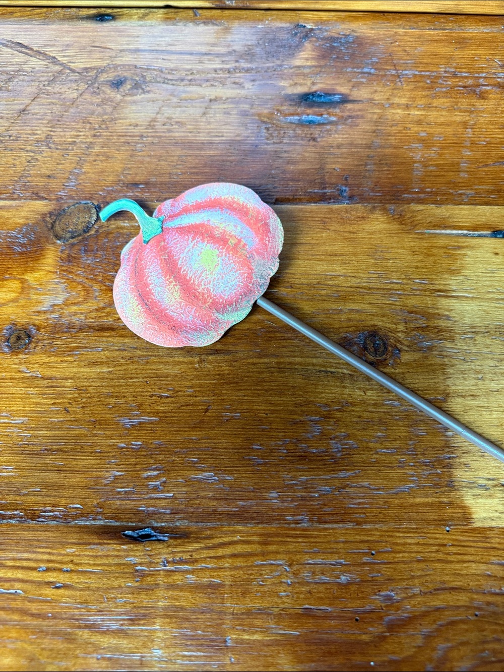 🍃 Metal Pumpkin Garden Stake or hanger - Orange Pumpkin Accent
